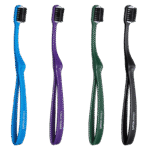 edel+white Clean Curl 3D, brosse à dents poils en gros plan, pour un nettoyage idéal des appareils dentaires et des implants