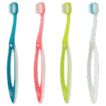 edel+white Brosse à dents ORTHO Pro Ortho Toothbrush - Nettoyage en profondeur des bridges et des appareils dentaires. Brosses à dents colorées avec manche ergonomique 
