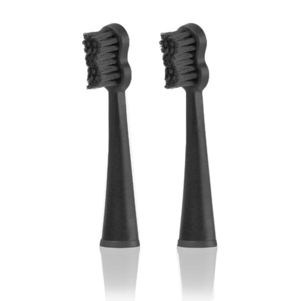 megasmile Sonic Black Whitening II replacement brush heads Ink Black - with activated charcoal bristles for gentle teeth whitening