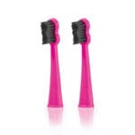 megasmile Sonic Black Whitening II replacement brush heads Shocking Pink - with activated charcoal bristles for gentle teeth whitening
