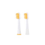 edel+white Dual Clean brush heads – replacement brushes with ultra-soft Konex HD® bristles for gentle and thorough teeth cleaning. Illustration of attachments. 