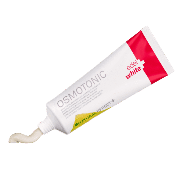 edel+white Osmotonic toothpaste 75ml - Fluoride-free salt toothpaste to combat gingivitis in a natural way. Photo of the packaging 