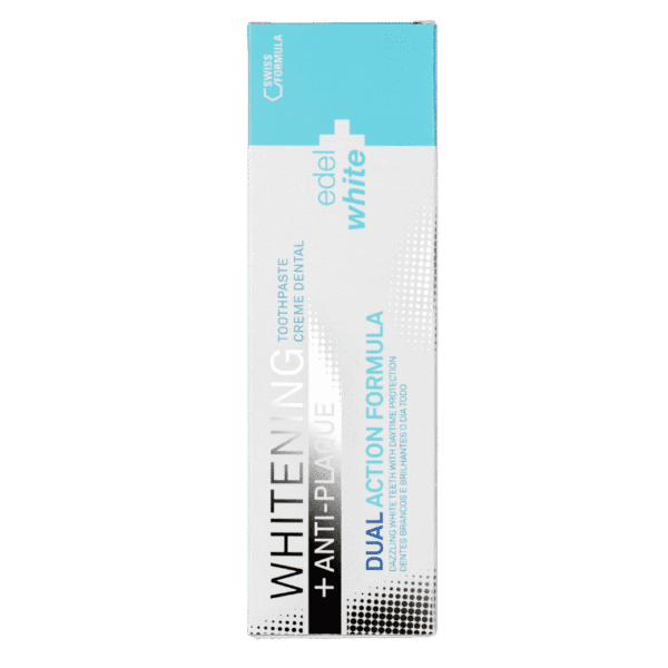 edel+white Anti-Plaque + Whitening toothpaste 75ml – Sanfte Aufhellung für natürlich weisse Zähne