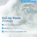 belif Aqua Bomb Jelly Cleanser - Gel to Foam Formula, infographic with claims