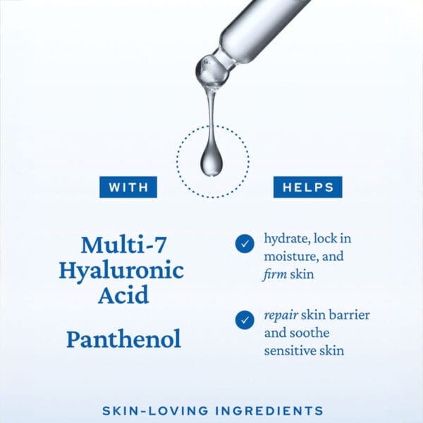 belif Super Drops Multi-7 Hyaluronic Hydrating Serum 30ml - avec aides, infographie