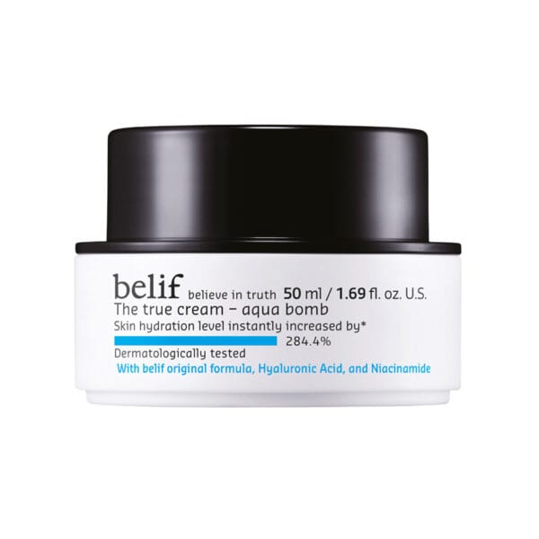 belif Aqua Bomb Hydrating Gel-Cream 50ml Produktfoto – Ultraleichte, ölfreie Feuchtigkeitscreme mit Hyaluronsäure & Niacinamid für sofortige Hydration