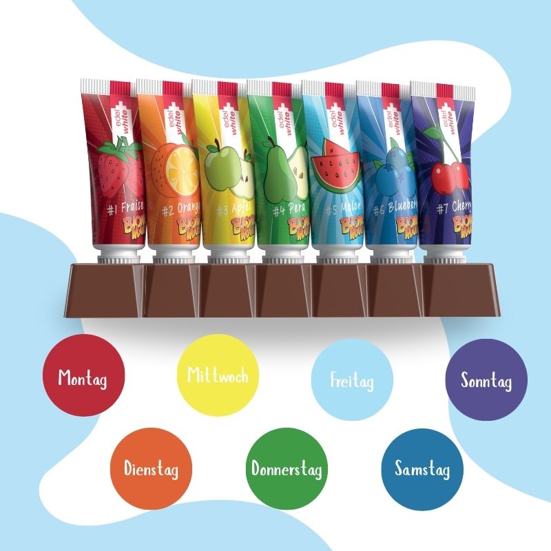 edel+white 7 Früchtli - Bionicmania Kinderzahnpasta