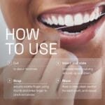 REACH gewachste Zahnseide mit Zimtgeschmack – 50m vegane Zahnseide mit hoher Reissfestigkeit und mehr Plaque-Entfernung. Abbildung Infografik How to Use, Anleitung.