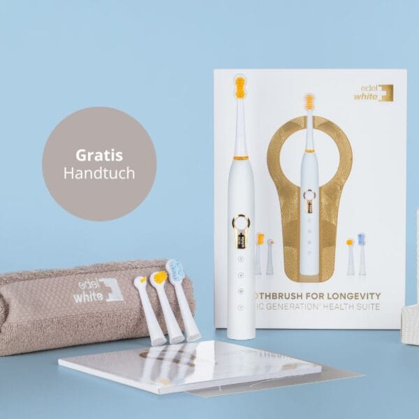 edel+white Sonic Generation Health Suite – Das Schweizer Taschenmesser der Mundpflege - von führenden Zahnprofis empfohlen. Mit gratis Handtuch im Set.