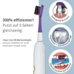 edel+white Sonic Generation Health Suite Schallzahnbürste – Das Schweizer Taschenmesser der Mundpflege - von führenden Zahnprofis empfohlen. Bürstenkopf 3D Clean Curl, reinigt die Zähne von 3 Seiten gleichzeitig. Besonders für pflegebedürftige Personen, Pflegepersonal oder Personen mit Beeinträchtigungen geeignet.