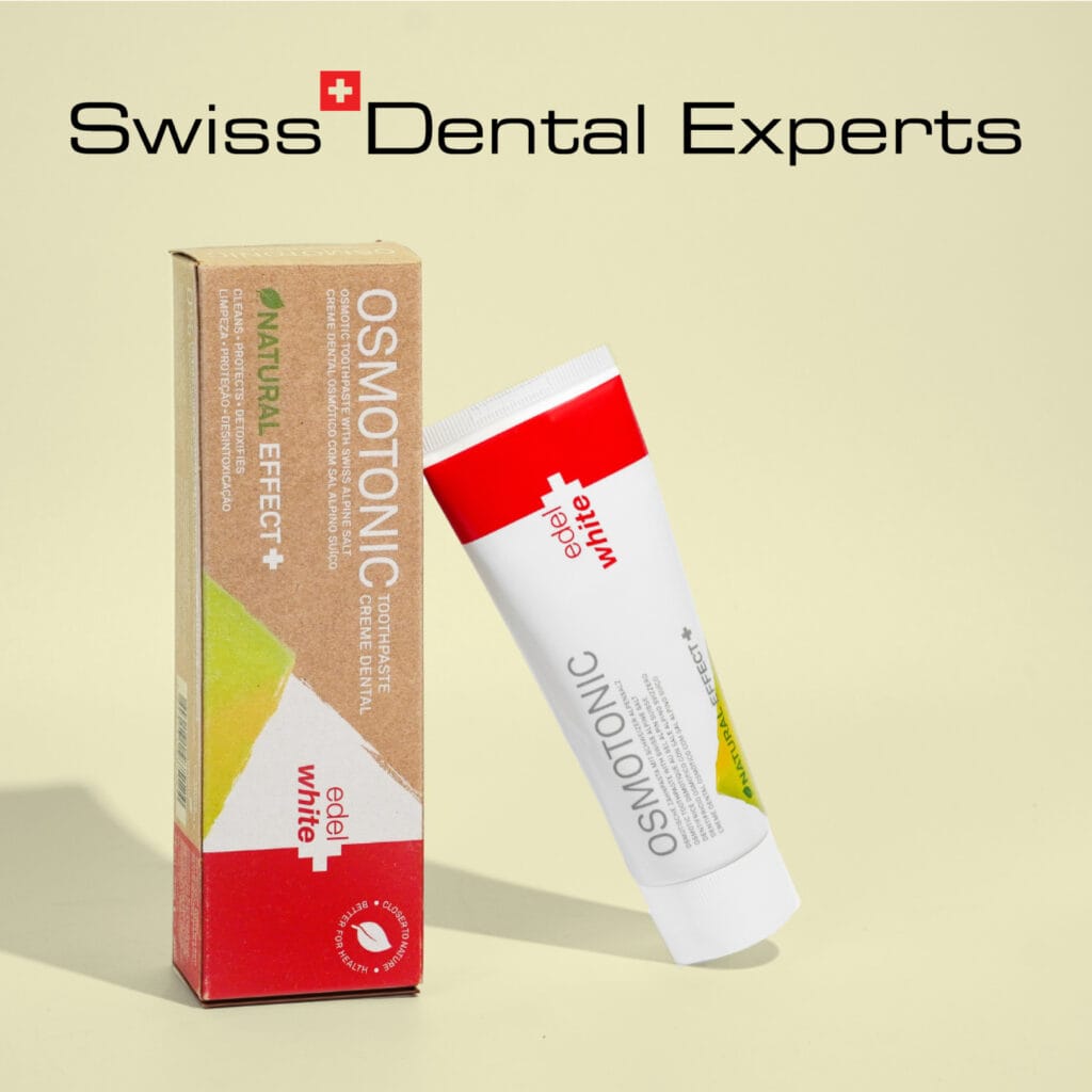 edel+white USP Swiss Dental Experts Zahnpasta mit Verpackung Osmotonic 75ml