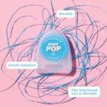 REACH POP Zahnseide Minze – vegane, gewachste Zahnseide mit 384 Mikrofäden & nachhaltiger Verpackung, 50m. Abbildung durable & shred-resistant