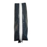 Cosmetic bag in navy blue/white handmade Size 22x7x5cm View closed at the top