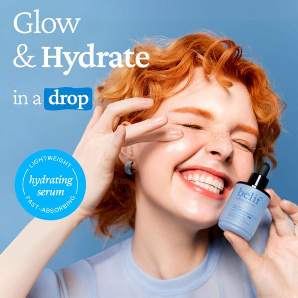 belif skincare routine serum glow & hydrate in a drop