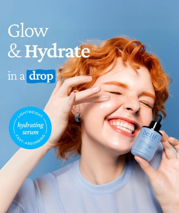 belif skincare routine serum glow & hydrate in a drop